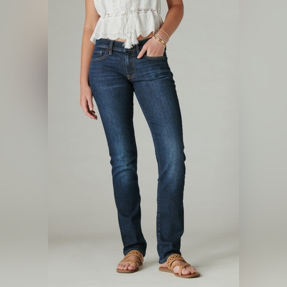 Lucky Brand Mid Rise Straight Jeans, Size 10/30R, Medium Blue - Picture 9 of 10